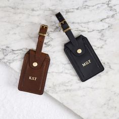 Beautifully handmade and very luxurious - this leather luggage tag is the perfect personalised present for anyone who loves to travel! We have used a tough brass buckle, the best leather (which has taken us 2 years to perfect) and a very functional design to make this a really beautiful gift. They simply write their name and address on a piece of card and slide it into the transparent sleeve inside and there'll be no confusion at baggage reclam again! Our leather luggage tags are available in da Luggage Tags Wedding, Silhouette Cameo Tutorials, Travel Tags, Tag Print