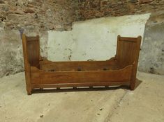 Antique Fold Away Single Pitch Pine Bed Frame Pine Bed Frame, Pitch Pine, Pine Beds, Heads And Tails, Single Bed