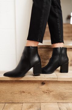 Amari Ankle Boots In Black-Womens-Timber Brooke Boutique, Online Women's Fashion Boutique in Amarillo, Texas Black Boots Ankle, Romantic Minimalist, Work Fits, Thrift Haul, Style Goals, Winter Shoes, Black 7, Korean Outfits, Black Booties