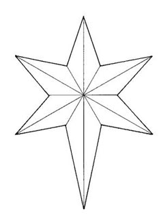 a star that is drawn in the shape of a pentagon, with one point at the center