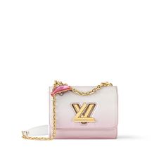 LOUIS VUITTON® - Twist Pm - Shaded Pink Duffle Bag Travel, Leather Denim, Luxury Purses, Louis Vuitton Official, Silver Jewelry Fashion, Louis Vuitton Twist Bag, Long Wallet, Platform Shoes, Small Leather Goods