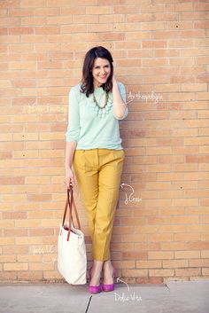 Stylish Workwear, Mustard Pants, Kendi Everyday, Look Office, Work Style, Looks Style, Mode Inspiration, Work Fashion, Look Chic