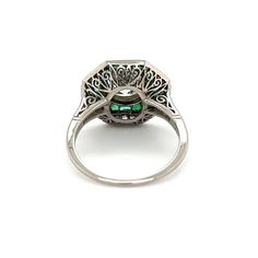 Gia Certified Green Platinum Cluster Ring, Green Platinum Halo Ring, Green Platinum Halo Ring With Center Stone, Platinum Emerald Ring With Halo Design, Gia Certified Green Platinum Halo Ring, Diamond And Emerald Ring, Emerald Ring, Austin Texas, Diamond Ring