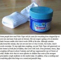 Vapo Rub, Vicks Vapor Rub, Bad Cough, Vicks Vapor, Nyttige Tips, Vapor Rub, Vicks Vaporub, Cough Remedies, Homemade Remedies