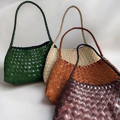 ✨ Elevate Your Style with this stunning Handmade Leather Woven Tote Bag! Whether you're heading to the beach or stepping out for a casual day, this bag is your perfect companion. Made from soft cowhide leather, it offers a luxurious feel while remaining durable for everyday use. Its retro design and woven texture add a touch of vintage charm, making it an essential accessory for any wardrobe. 📐 Dimensions: Bag Size: 30 cm (11.8") Length x 18 cm (7") Height x 10 cm (4") Width (Not Including Strap) Strap Size: 27 cm (10.7") 🎨 Available Colors: Pearl White: A timeless and elegant choice. Brown: Rich and warm, perfect for any outfit. Coffee: A deep, earthy tone for a sophisticated look. Green: Vibrant and unique, for those who love to stand out. 🌟 Key Features: Cowhide Leather: Crafted from Vacation Woven Leather Pouch Shoulder Bag, Woven Leather Pouch Shoulder Bag For Vacation, Eco-friendly Brown Woven Leather Shoulder Bag, Everyday Use Woven Leather Pouch Straw Bag, Natural Woven Leather Pouch Bag, Leather Satchel Shoulder Bag For Beach, Natural Color Woven Leather Pouch Bag, Green Woven Leather Beach Bag, Handmade Leather Beach Bag