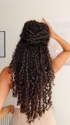 Easy plait hairstyle on my Curly Hair! What do you think? Inspo by @roralovestrand Did you know I have a book?! It's all about curly… | Instagram Bridesmaids Hair Down Style, Formal Curly Hairstyles Natural Curls Black Women, Hear For Prom, Plaits On Curly Hair, Maid Of Honor Hairstyles Curly Hair, Curly Hair Wedding Guest Styles Naturally, Long Curly Hair Bridal Hairstyles, Graduation Cap With Curly Hair, 3b Curly Wedding Hairstyles