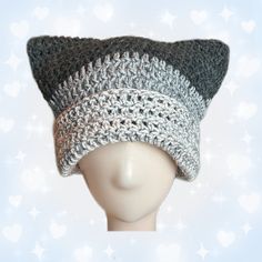 * This cat ear beanie is handmade with acrylic yarn 🧶  * Beanie looks square lying flat but will adjust to a cat ear shape once you try it on 🐱💕 * Adult sized - one size fits most - measures about 22 inches in circumference - plenty of stretch   * Cuff can be adjusted to your preference Adjustable Knitted Cat Ears Hats, Handmade Adjustable Cat Ears Hat, Handmade Yarn Hat With Cat Ears, Handmade One Size Cat Ears Hat, Handmade Cat Ears Hat, Knitted Beanie With Cat Ears, Winter Crochet Hat With Cat Ears, Crochet Cat Ear Beanie, Yarn Beanie