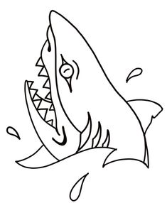 a drawing of a shark with its mouth open