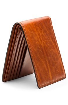 Richly textured leather elevates a handsome, well-made wallet featuring RFID shielding to protect your personal info. Style Name:Bosca Dolce Rfid Executive Wallet. Style Number: 5374496. Available in stores. Best Leather Wallet, Id Wallet, Engraved Items, Vegetable Tanned Leather, Wallet Men, Italian Leather, Hand Stitching, Leather Wallet, Card Slots