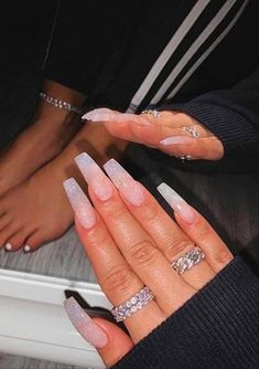 Milky Nails, Simple Acrylic Nails, Almond Acrylic Nails, Blue Nail, Nail Swag, Coffin Nails Designs