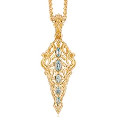 Shop the Verdure Pendant from Micah Antoni. Crafted from recycled 18K yellow gold and brilliant-cut blue zircon gemstones. Blue Zircon, Tourmaline Gemstone, Green Tourmaline, Ring Necklace, Tourmaline, Necklaces Bracelets, Yellow Gold, Gemstones, Chain