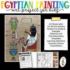 an egyptian painting project for kids with pictures and instructions to make it look like they're