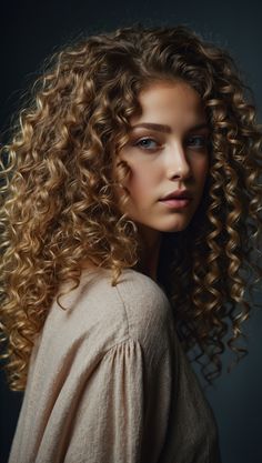 A woman with beautifully defined, voluminous curly hair, gazing confidently towards the camera in a natural setting. Styling Curly Hair, Maintaining Curly Hair, Curly Bobs, Healthy Curls, Outfit Outdoor, Iron Hair, Hairstyles Trendy, Curling Iron Hairstyles