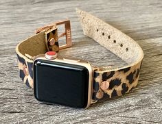 Cheetah Print Leather Apple Watch Bracelet 38mm 40mm 42mm 44mm Rose Gold iWatch Band Adjustable Size Wristband Leopard Print Watch Band Adjustable Cuff Watch Band With Wrist Strap, Adjustable Cuff Wrist Strap For Watches, Trendy Watch Bands As Gift, Trendy Watch Band As Gift, Trendy Adjustable Rose Gold Apple Watch Band, Cuff Bracelet Strap Watch Band Gift, Gift Cuff Watch Band With Bracelet Strap, Trendy Gift Watch Bands, Cuff Watch Band With Bracelet Strap As Gift