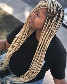 Xpression Hair, African American Braided Hairstyles, Kanekalon Hair, Blonde Box Braids, African American Braids, Kanekalon Hairstyles, Jumbo Box Braids, Bad Girl Wallpaper, Blonde Braids