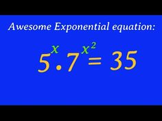 a blue background with yellow numbers and the words, awesome exponental equations