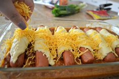 Chili Cheese Dog Bake, Chili Dog Bake, Chili Dog, Chili Cheese Dogs, Cheese Dog, Easy Chili, Chili Dogs, Hot Dog Recipes, Pigs In A Blanket