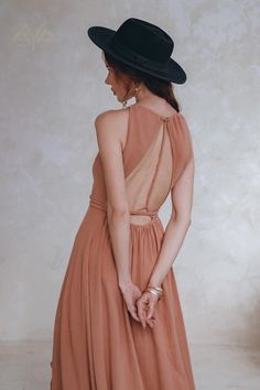 Dusty Pink Bridesmaid Dress Open Back Summer Dress Wedding - Etsy Czech Republic Natural Beach Wedding, Wedding Guest Dress Boho, Dusty Pink Prom Dress, Open Back Summer Dress, Pink Wedding Guest Dress, Dusty Pink Bridesmaid, Boho Wedding Guest Dress, Pink Boho Wedding, Pink Wedding Guest Dresses