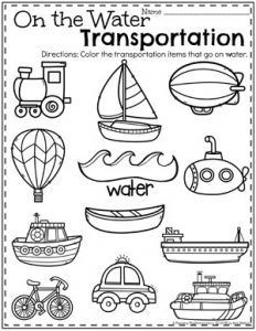 Preschool Transportation Worksheets - One the Water #preschool #preschoolworksheets #planningplaytime