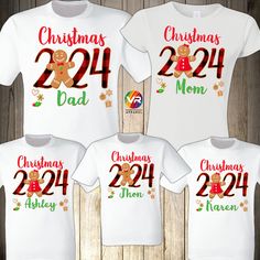 Gingerberad Christmas T Shirts THIS LISTING IS FOR ONE SHIRT ONLY DIRECT TO GARMENT PRINTING How to order: Select Size. Select Shirt Color. Provide the following information Custom Name: (for Ex. Mama, Papa, Baby, Brother, Sister, Granny...etc) To order multiple shirts you will need to repeat this process and add it to your cart, then you can checkout all at the same time. We use first Quality T shirt pre-shrunk cotton. WE STRONGLY RECOMMEND TO TAKE A LOOK AT THE CHART SIZE FOR SIZE INFORMATION Family Christmas Tshirts Ideas, Gingerbread Christmas Shirt Ideas, Family Christmas Tshirt Ideas, Diy Christmas Shirts For Family, Christmas Tshirt Ideas Family, Family Christmas Shirt Ideas, Christmas Shirt Designs, Family Shirt Design, Diy Christmas Shirts