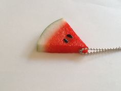 Necklace with watermelon pendant. The necklace is 75 cm in length and the pendant is about 4cm long. Funky Necklace, Marina And The Diamonds, Planet Earth, Melon, The Netherlands, Necklace Etsy, Watermelon, Netherlands, Jewelry Necklaces