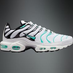 Elevate Your Sneaker Collection With These Exclusive Men's Air Max Plus 'White Hyper Jade' Atmos Kicks In Size 11! Worn Only Once, They Offer Pristine Style And Comfort. Featuring Iconic Air Max Cushioning And A Striking Design, These Shoes Make A Statement On And Off The Streets. Don't Miss Out On This Rare Find! Blue Air Max Sneakers For Streetwear, Nike Shoes Air Max, Air Max Plus, Sneaker Collection, Mens Shoes Sneakers, Air Max, Nike Men, Nike Shoes, Jade