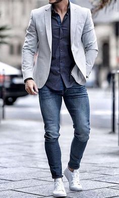 Men’s Sport Jacket And Jeans, Men’s Evening Attire, Menswear Streetwear, Smart Casual Menswear