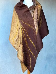 Brown Nuno Felted Scarf Shawl / Soft Merino Wool Scarf / Handmade Art Scarf / Brown Gold Scarf / Chocolate Brown Shawl Scarf - Etsy Estonia Handmade Brown Shawl For Fall, Brown Winter Scarves For Gifts, Brown Winter Scarves For Gift, Gold Shawl For Fall, Handmade Brown Shawl Scarf, Brown Winter Scarf, Handmade Brown Scarves For Gifts, Brown Shawl, Gold Scarf