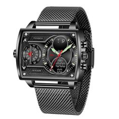 Color: black Dark Men, Men's Watches Luxury, Watches Unique, White Mesh, Sports Watch, Men's Watches, Square Watch, Leather Silver, Stainless Steel Band