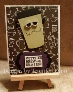 a card with a creepy face on it