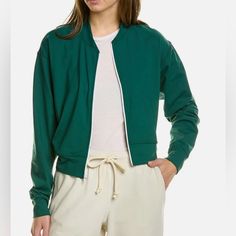 Nwt - Electric & Rose - Hunter Jacket In Wintergreen. This Is A Must-Have Addition To Your Wardrobe. Designed By The Renowned Brand Electric & Rose, This Jacket Showcases Their Commitment To Quality And Style. In This Stunning Wintergreen Color, It Stands Out In The Crowd And Adds A Pop Of Freshness To Any Outfit. The Thoughtful Design Details, Including Convenient Side Pockets And A Bright White Zipper Closure Add A Touch Of Modernity To This Great Jacket. Crafted From A Blend Of 85% Nylon And Green Long Sleeve Track Jacket With Ribbed Cuffs, Casual Green Track Jacket With Ribbed Cuffs, Trendy Green Track Jacket For Spring, Sporty Green Spring Outerwear, Sporty Green Outerwear For Spring, Sporty Green Track Jacket For Spring, Green Casual Track Jacket For Spring, Casual Green Track Jacket For Spring, Hunter Jacket