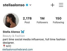 the twitter profile for stella alonso is shown in this screenshoter image