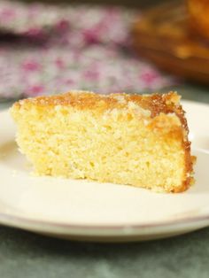 a piece of cake sitting on top of a white plate