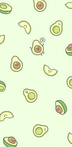 an avocado pattern on a green background