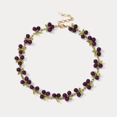 Purple Beautyberry Necklace Purple Beaded Chain Jewelry For Party, Purple Amethyst Beaded Chain Jewelry, Purple Jewelry With Colorful Beads For Party, Elegant Lavender Beaded Necklace With Adjustable Fit, Purple Party Jewelry With Colorful Beads, Handmade Elegant Amethyst Beaded Necklaces, Elegant Purple Jewelry With Multi-colored Beads, Luxury Purple Jewelry With Round Beads, Elegant Purple Jewelry With Colorful Beads