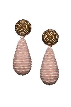 A beaded pair in a fun tear shape adds charm to daytime ensembles. The intricate and precise thread work found in all of our accessories can only be accomplished by our most skilled, second-generation artisans who have cultivated their talents over decades. Clip backing Style #J20E21 Elegant Polished Beads Earrings For Party, Elegant Party Earrings With Polished Beads, Unique Beaded Teardrop Jewelry, Festive Beaded Dangle Pearl Earrings, Unique Teardrop Earrings With Tiny Beads, Festive Teardrop Beaded Earrings With Dangling Beads, Teardrop Beaded Earrings For Party, Teardrop Gold Beads Earrings For Party, Pink Beaded Teardrop Jewelry