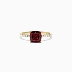 Effy Bordeaux 14K Yellow Gold Garnet and Diamond Ring, 1.66 TCW Garnet And Diamond Ring, Yellow Stone, Gold Yellow, Round Diamonds, Garnet, Gold Metal, Diamond Ring, Yellow Gold, Engagement Rings