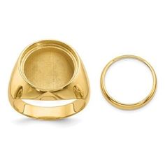 14k Yellow Gold Men's Polished Classic Solid Back 15mm Coin Bezel Ring  | eBay Classic Rings With Polished Finish For Father's Day, Classic Ring With Polished Finish For Father's Day, Father's Day Round Jewelry With Polished Finish, Classic Yellow Gold Jewelry For Father's Day, Gold Rings With Smooth Bezel And Round Stone, Classic Domed Bezel-set Jewelry, Bezel Ring, Jewelry Watches, Coin