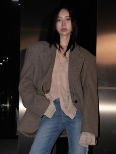 Composition : Shell: 65% wool, 25% polyester, 10% nylon / lining: 100% polyesterColor : deep-beigeCountry of Origin : Republic of Korea Fashion Expression, Beige Jacket, Composition, Jackets & Coats, Blazer, Wool, The Originals, Clothes For Women, Clothes