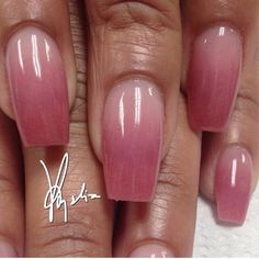 Anc Ombre Nails, Ombré Colored Nails, Classy Acrylic Nails For Work, Pink Ombre Nails Square, Ombre Manicure Ideas, Dark Pink Ombre Nails, Mauve Ombre Nails, American Manicure Nails Acrylic, Tan Ombre Nails