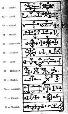 an old manuscript with writing on it and symbols in the bottom right hand corner, including numbers