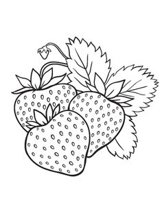 a black and white drawing of two strawberries