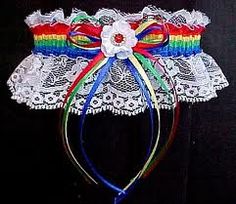 the headbands are decorated with ribbons and bows