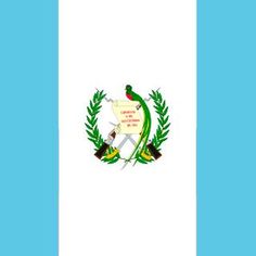 the flag of guatemala is shown on a white and light blue background with green leaves