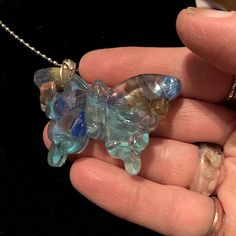 This Is A Pendant I Made With Epoxy Resin & I Used A Lot Of Aquamarine Gemstones I Have. I Bought A 500 Carat? Lot Of Them & Wanted To Make Something Special! You Can See One Of Them In The Lower Wing Closer To The Surface Just Enough To Make Out It’s Facets. All Stones Were Tumbled & Polished . Besides Aquamarine, I Used Kyanite, Opalized Multitonal Stones, Sandstone, Fluorite, Quartz & Mica. I Will Buff Polish & Send The Same Day! I Accommodate Bundles Of 2 Or More Like Items. Shiny Jewelry, Aquamarine Pendant, Aquamarine Gemstone, Something Special, Green And Purple, Epoxy Resin, Amazing Jewelry, Aquamarine, Womens Jewelry Necklace