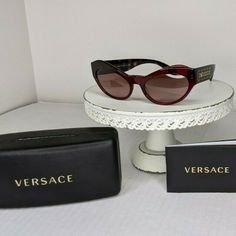 Versace Ve 4356 Sunglasses . Plastic Lenses Provide 100% Uv Protection Integrated Nose Guards Medusa Hardware Silhouettes At Each Temple Complementary Face Shapes: Heart, Oval, Square Protective Soft Case Included Made In Italy Eye Size: 53 Mm Bridge: 15 Mm Temple Size: 137 Mm. Face Shapes Heart, Versace Medusa Sunglasses, Tom Ford Shades, Swarovski Sunglasses, Blue By Betsey Johnson, Versace Eyeglasses, Pearl Sandals, Versace Gold, Versace Glasses