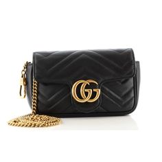 Beautiful Mini Gucci Black Leather With Gold Trim, Preloved Has Wear, See Photos For Details. Comes With Box And Cloth. Size 6.5"W X 4"H X 2"D 23" Strap Drop Gucci Pouch Bag With Dust Bag Included, Gucci Leather Belt Bag With Removable Pouch, Gucci Clutch With Removable Pouch, Gucci Clutch Bag With Removable Pouch, Gucci Travel Bag With Chain Strap, Gucci Luxury Leather Belt Bag, Designer Gucci Clutch Bag, Black Gucci Pouch Bag, Chic Gucci Clutch Bag