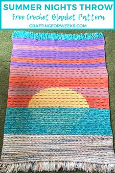 a crocheted blanket with the words summer nights throw on it