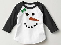 Snowman shirt for girls, Girls Christmas shirt, Glitter snowman shirt, Christmas shirt girls, Holiday shirt for kids, Winter shirt, Girls winter shirt, Youth Christmas shirt. \ Christmas shirt for girls featuring a snowman face with glitter carrot and bow. this Christmas shirt can be ordered with or without the glitter as well as the bow. Just simply choose your preference from the drop down menu. Shipping Information Delivery time is 2 - 6 business days dependent upon your location. We usually Christmas Monogram Shirt, Girl Snowman, Diy Christmas Shirts, Girls Christmas Shirts, Cricut Christmas Ideas, Snowman Shirt, Christmas Shirts For Kids, Monogram Shirts, Christmas Monogram