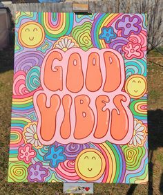 a sign that says good vibes on it